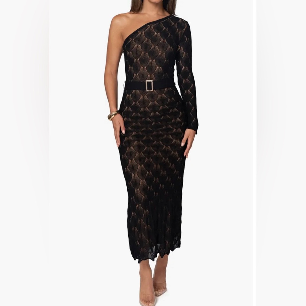 La Costa One-Shoulder Maxi Sweater Dress